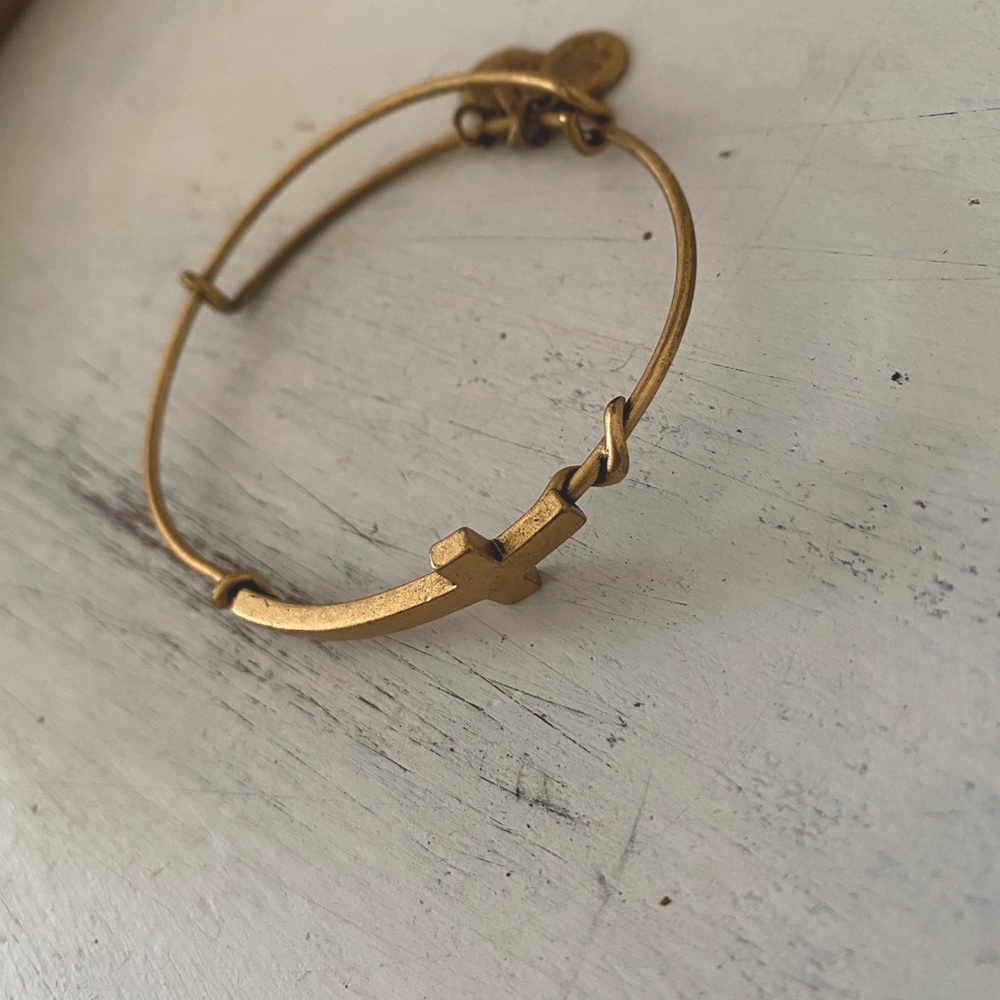 TWO Alex and Ani bracelets: cross bracelet and St. Anthony bracelet